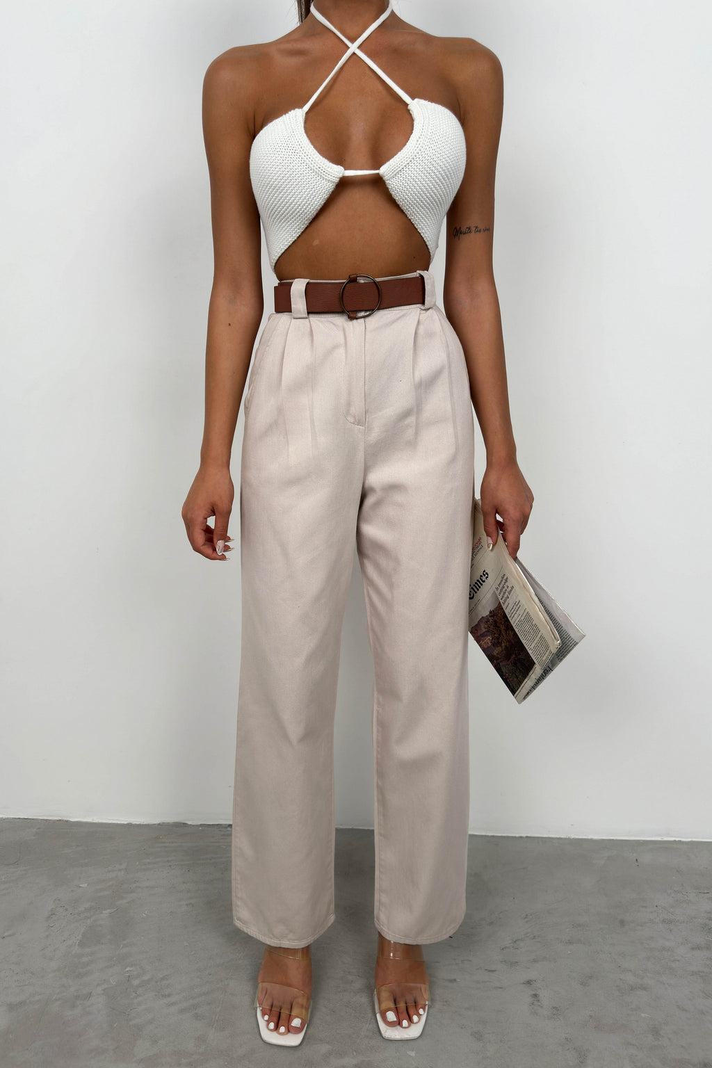 Waist Stone Palazzo Pants