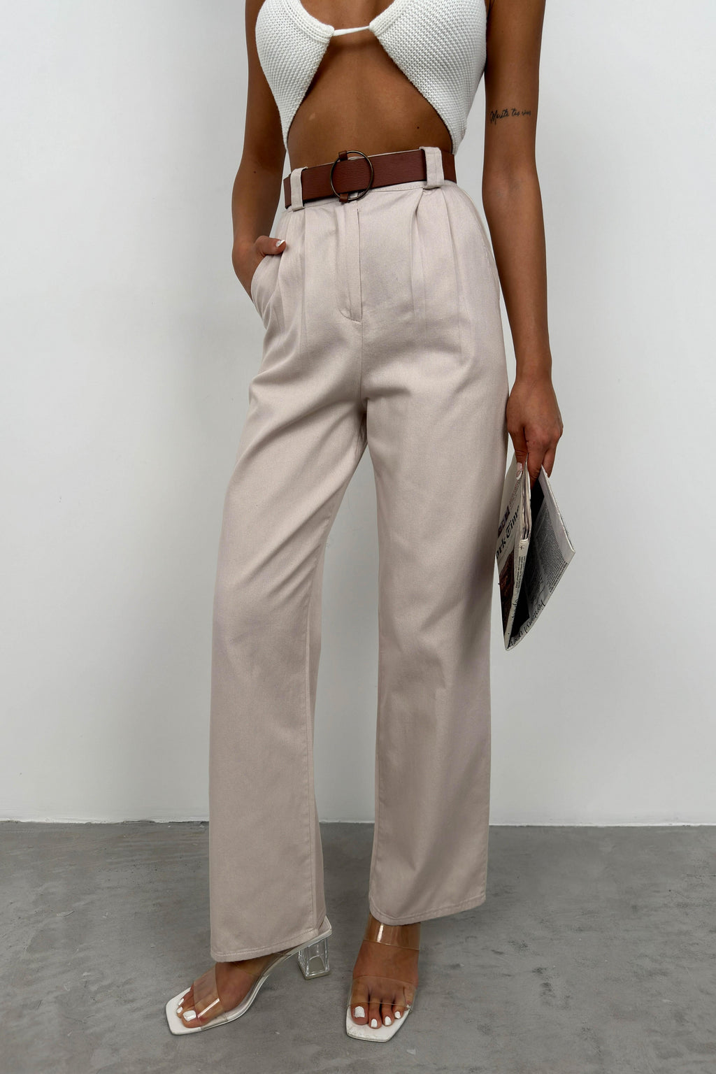 Waist Stone Palazzo Pants