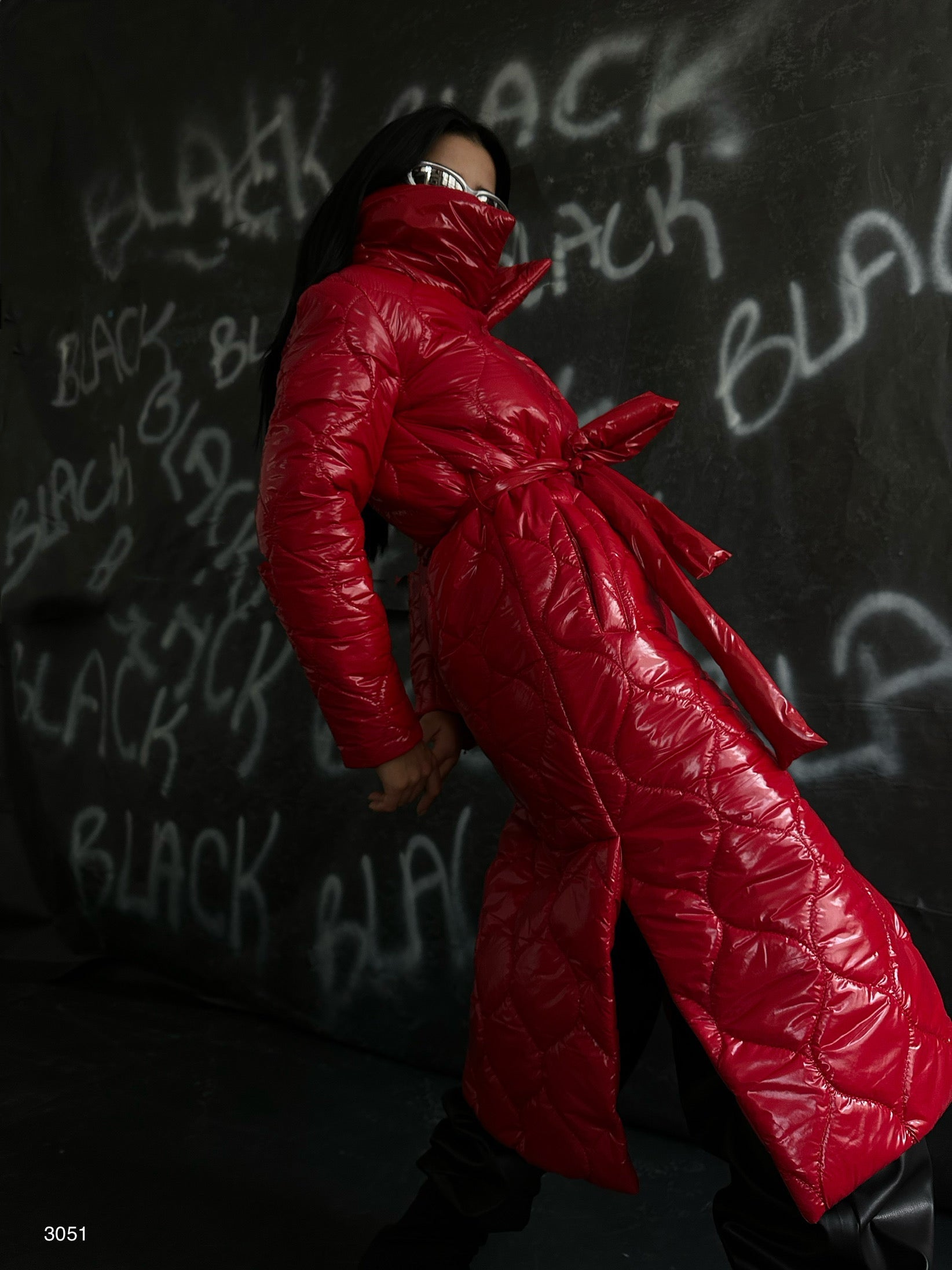 Belted Rugan Sisme Red Maxi Mont