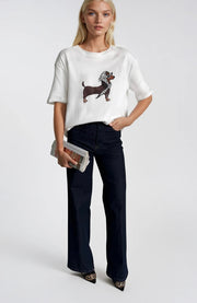 Dog Print White T-Shirt