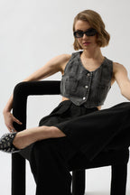 Denim Pocket Gray Vest