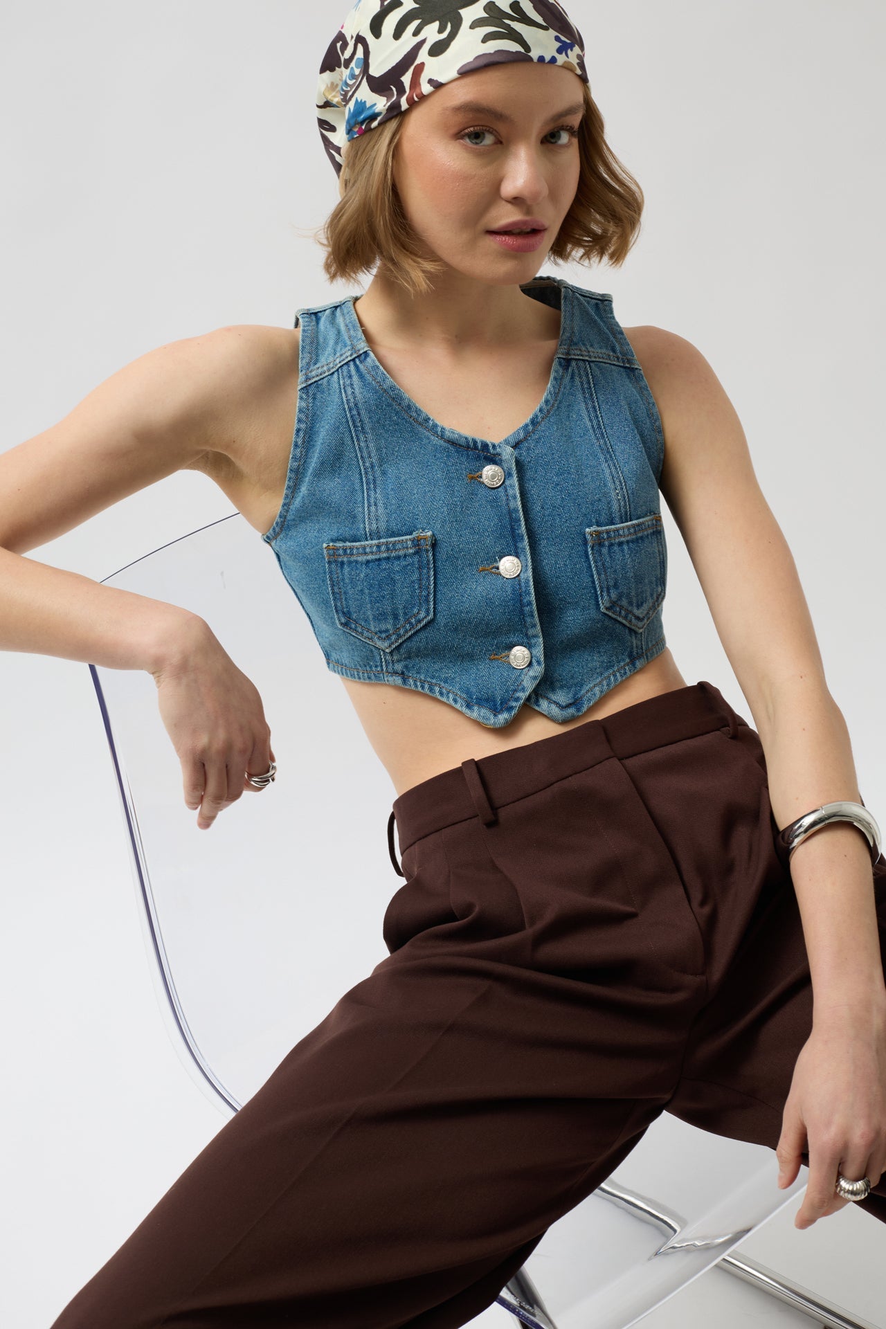 Denim Pocket Blue Vest