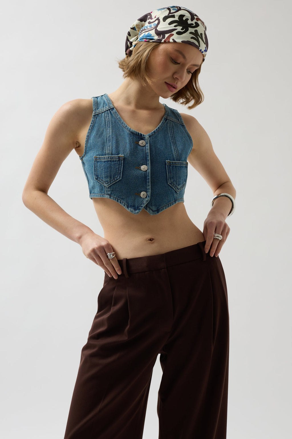 Denim Pocket Blue Vest