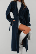 Navy Denim Trench Coat