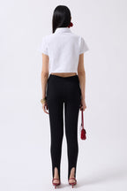 Ribbon Detail Crop White Shirt