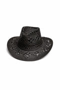 Ribbon Detail Straw Fedora Black Hat