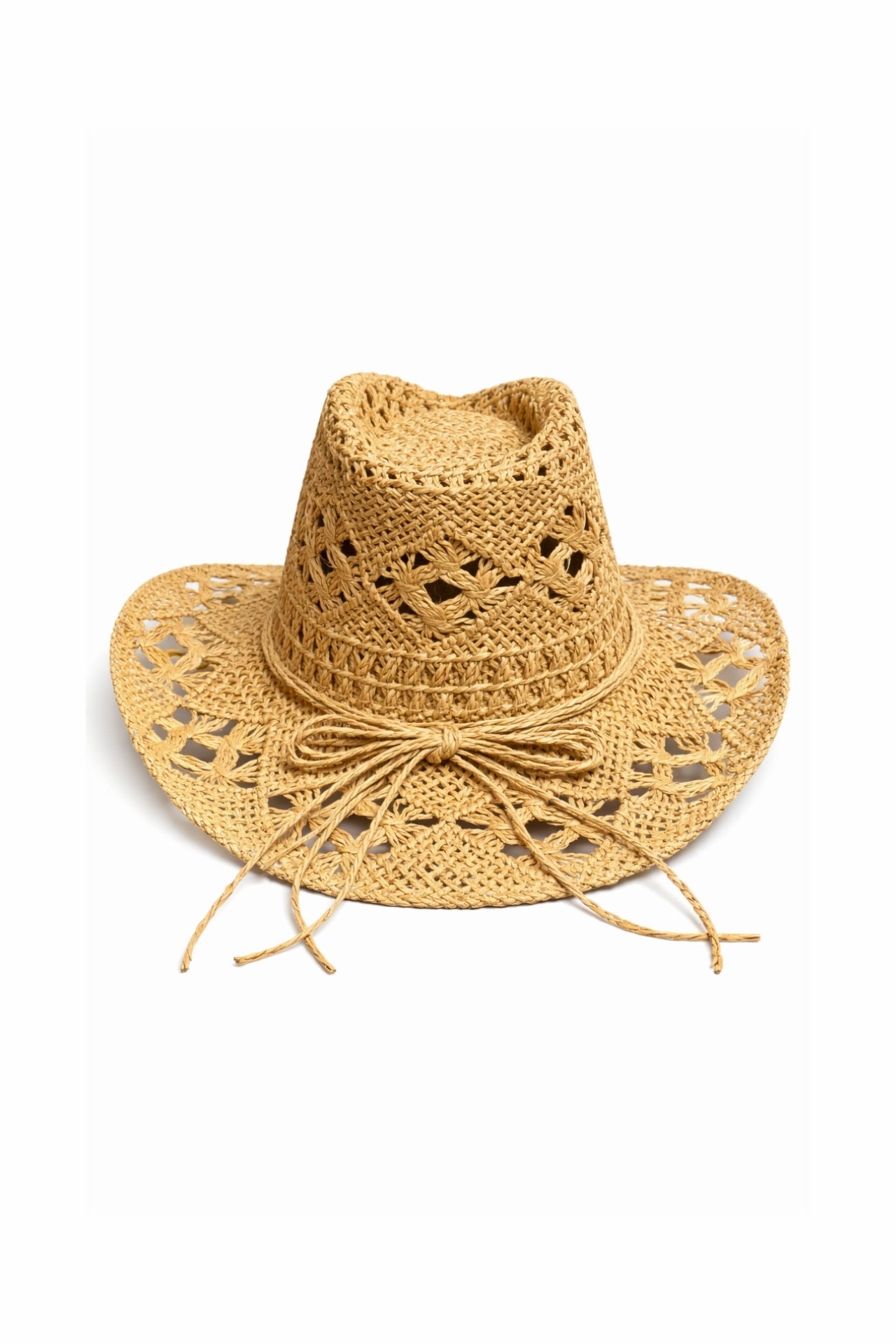 Bow Detail Straw Mink Fedora Hat