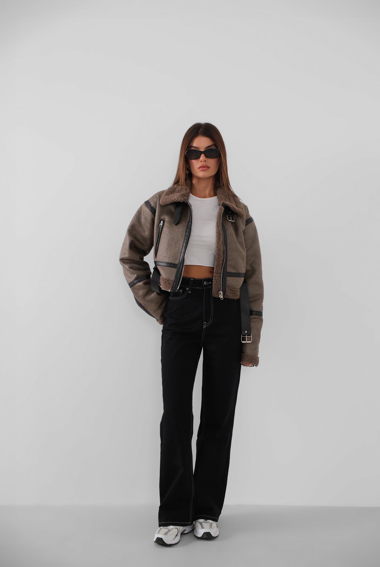Fur-Lined Leather Smoke Coat