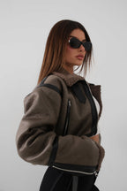 Fur-Lined Leather Smoke Coat
