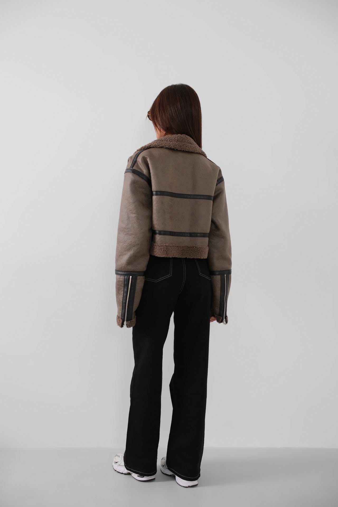 Fur-Lined Leather Smoke Coat