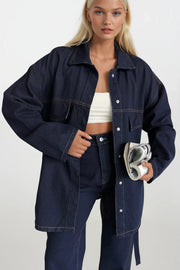 Belt Detail Denim Jacket