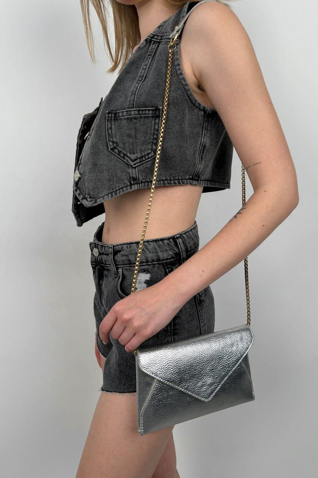 Lame Silver Zarf Bag