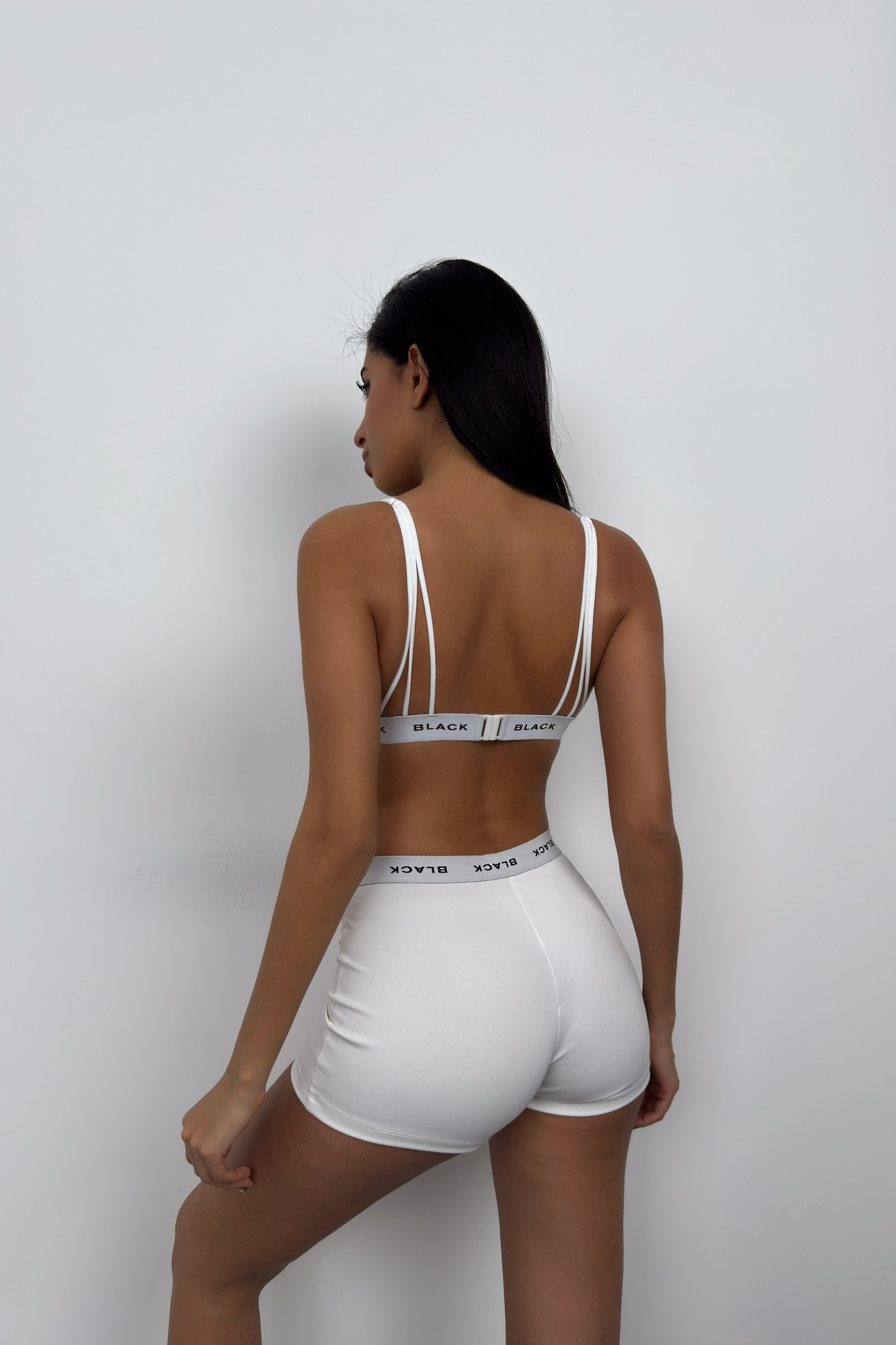 Elastic Detay White Sporcu Bra