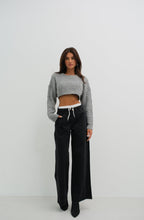 Elastic Boxer Low Waist Gray Jeanss Two-Piece Set