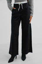 Elastic Boxer Low Waist Gray Jeanss Two-Piece Set