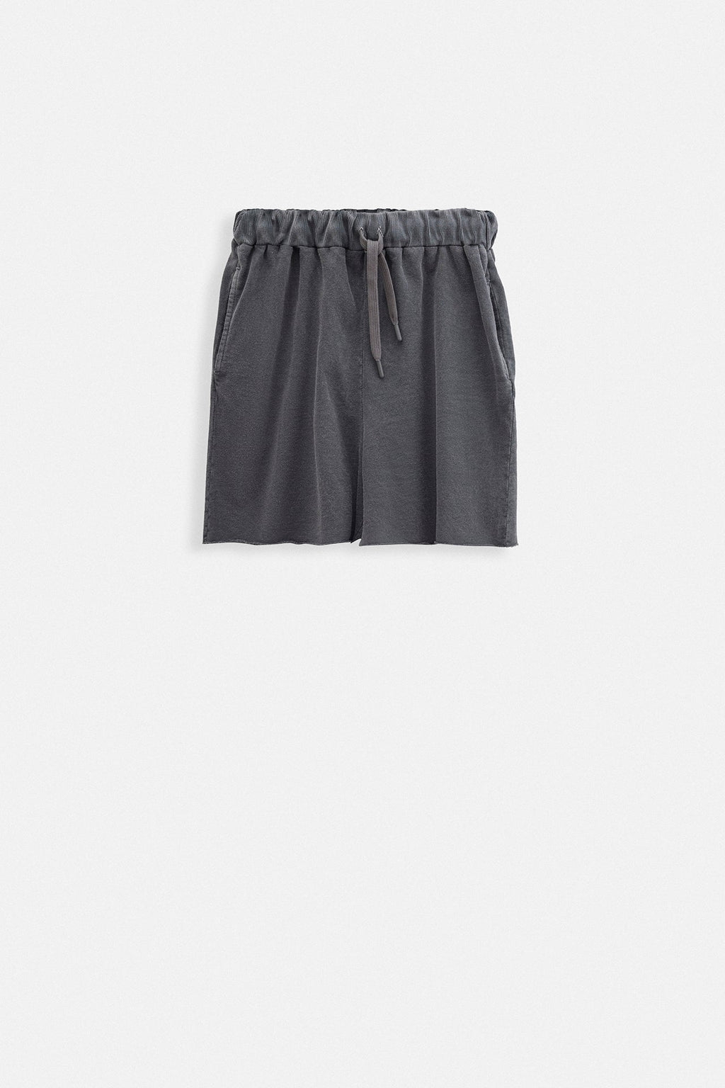 Laser Cut Lace-Up Detail Anthracite Shorts