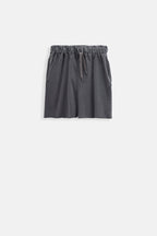 Laser Cut Lace-Up Detail Anthracite Shorts