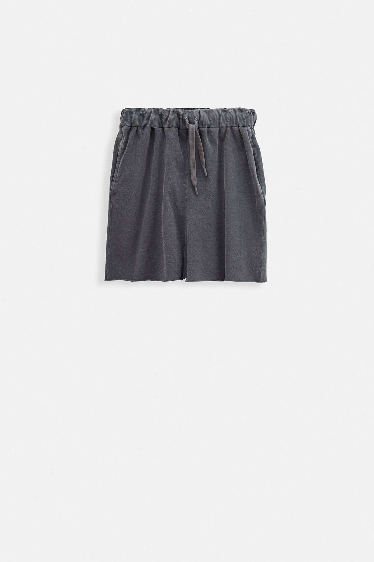 Laser Cut Lace-Up Detail Anthracite Shorts