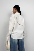Laser Cut White Shirt