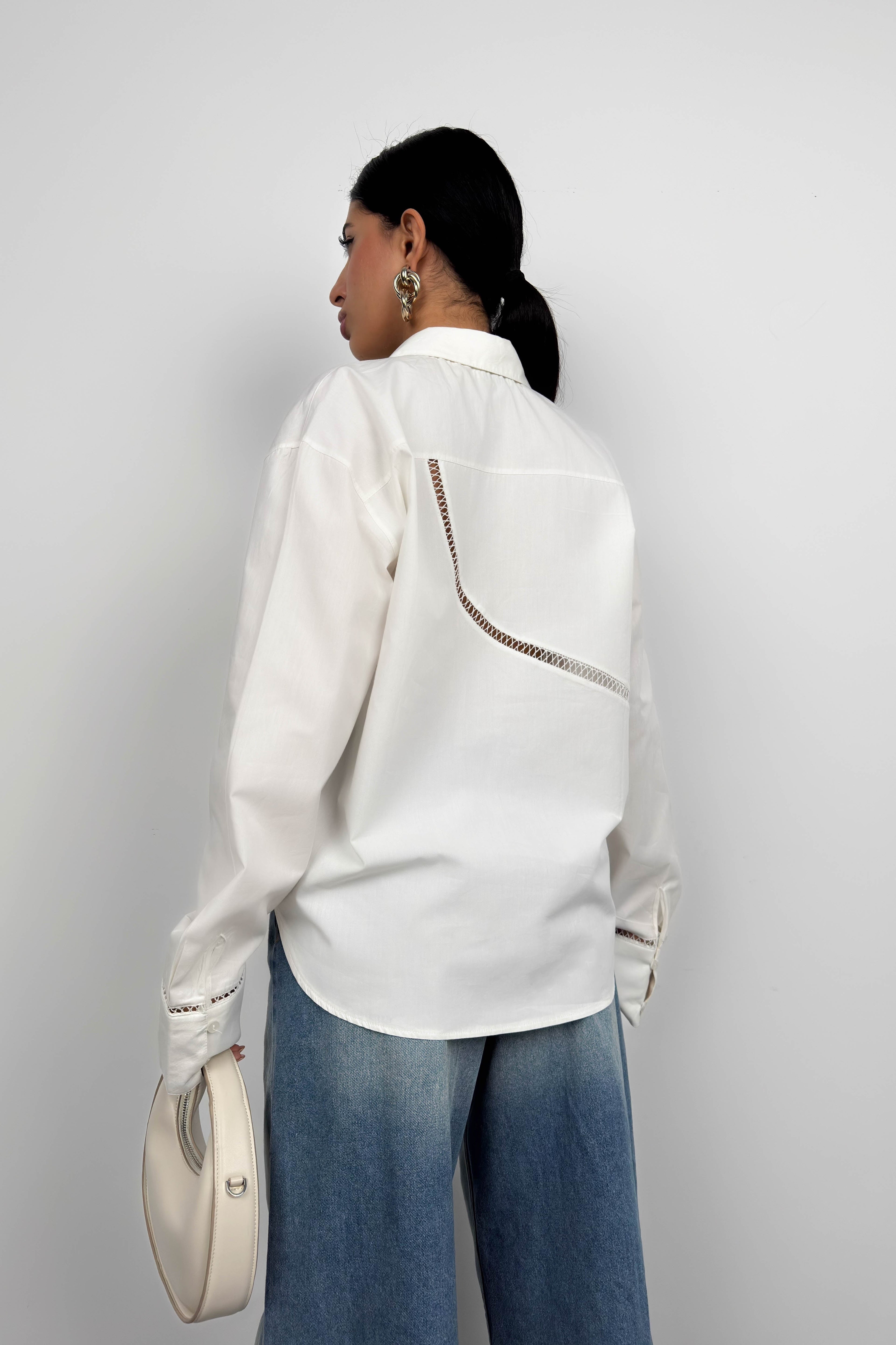 Laser Cut White Shirt