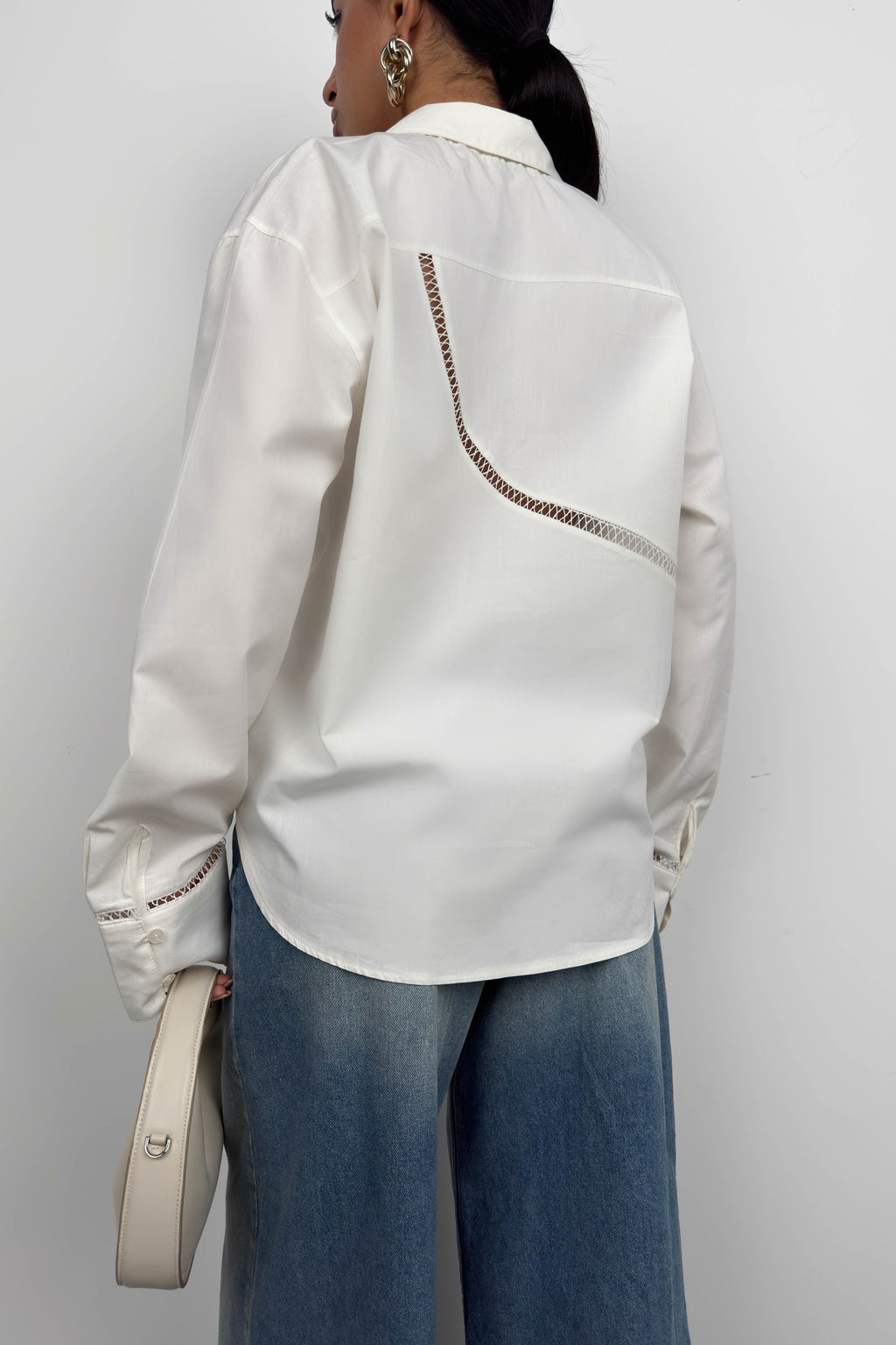 Laser Cut White Shirt