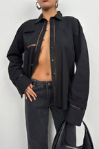 Laser Cut Black Shirt