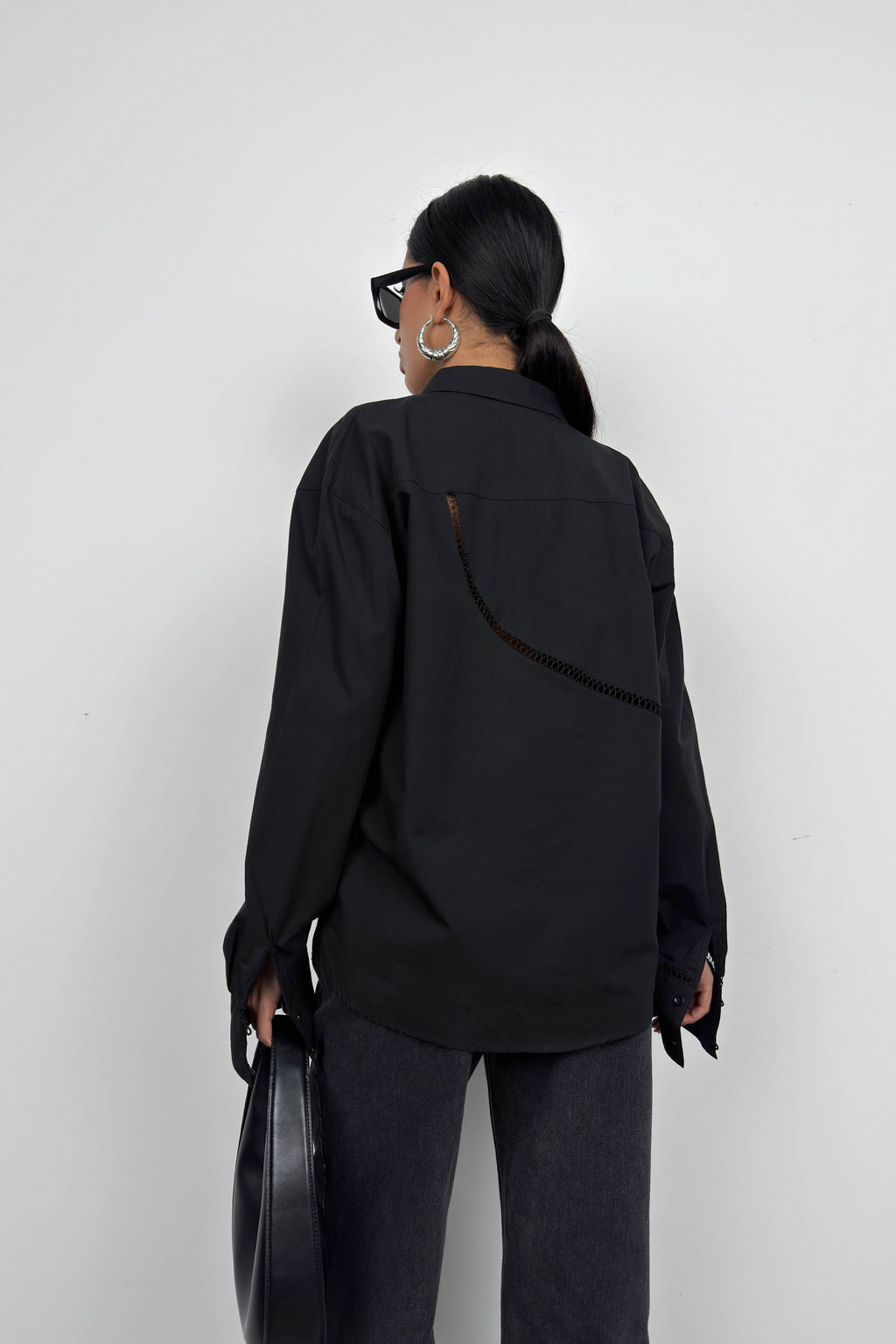 Laser Cut Black Shirt