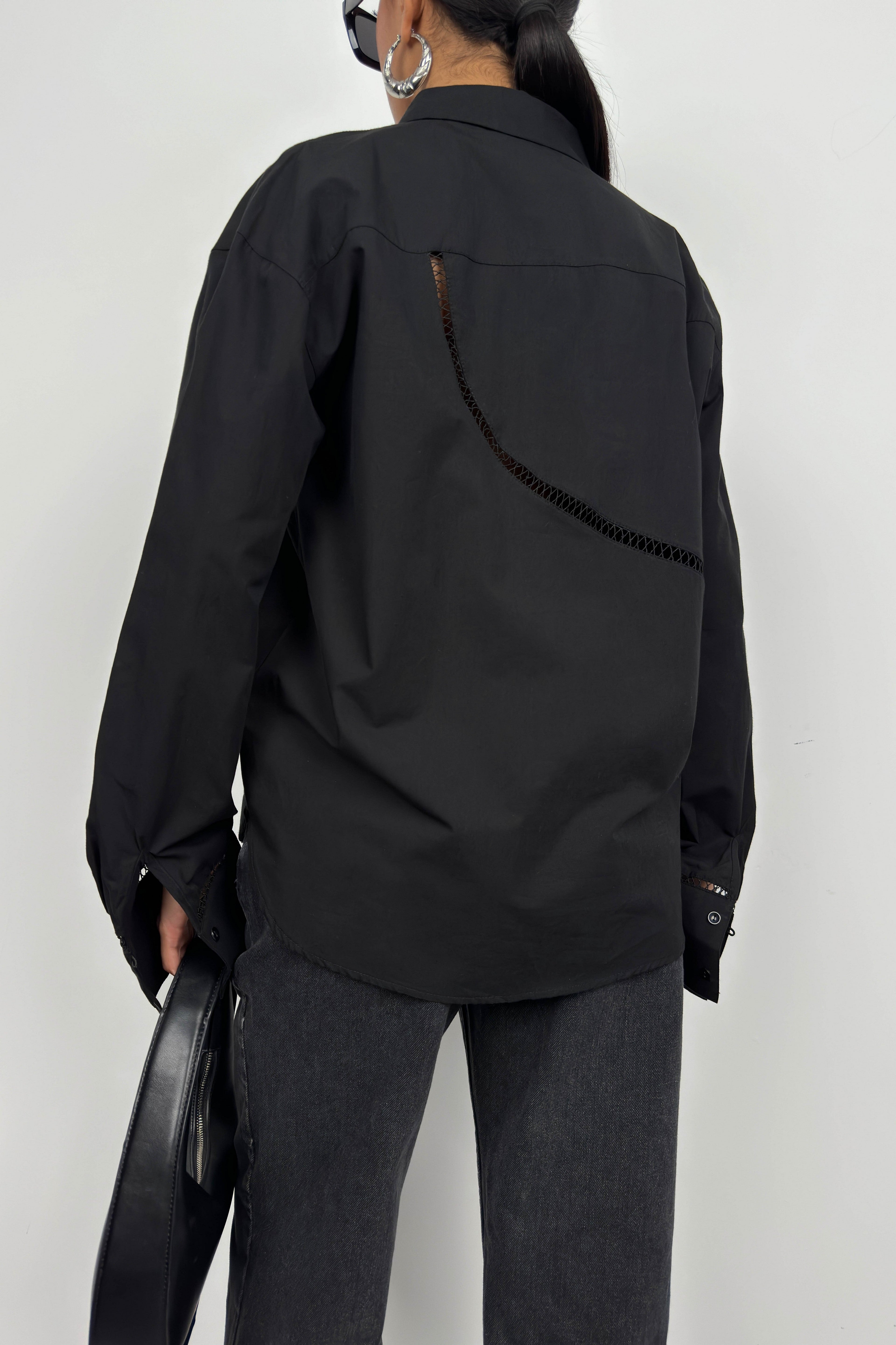 Laser Cut Black Shirt