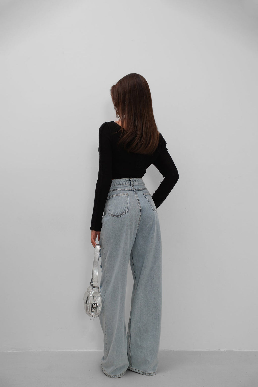 Laser Ripped Ice Blue Jeans