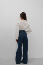 Laser Ripped Blue Jeans