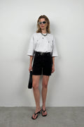 Laser Gray Denim Shorts