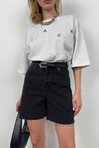 Laser Gray Denim Shorts