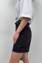 Laser Gray Denim Shorts