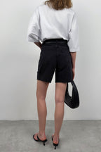 Laser Gray Denim Shorts