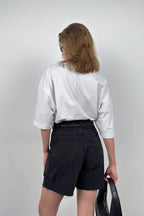 Laser Gray Denim Shorts