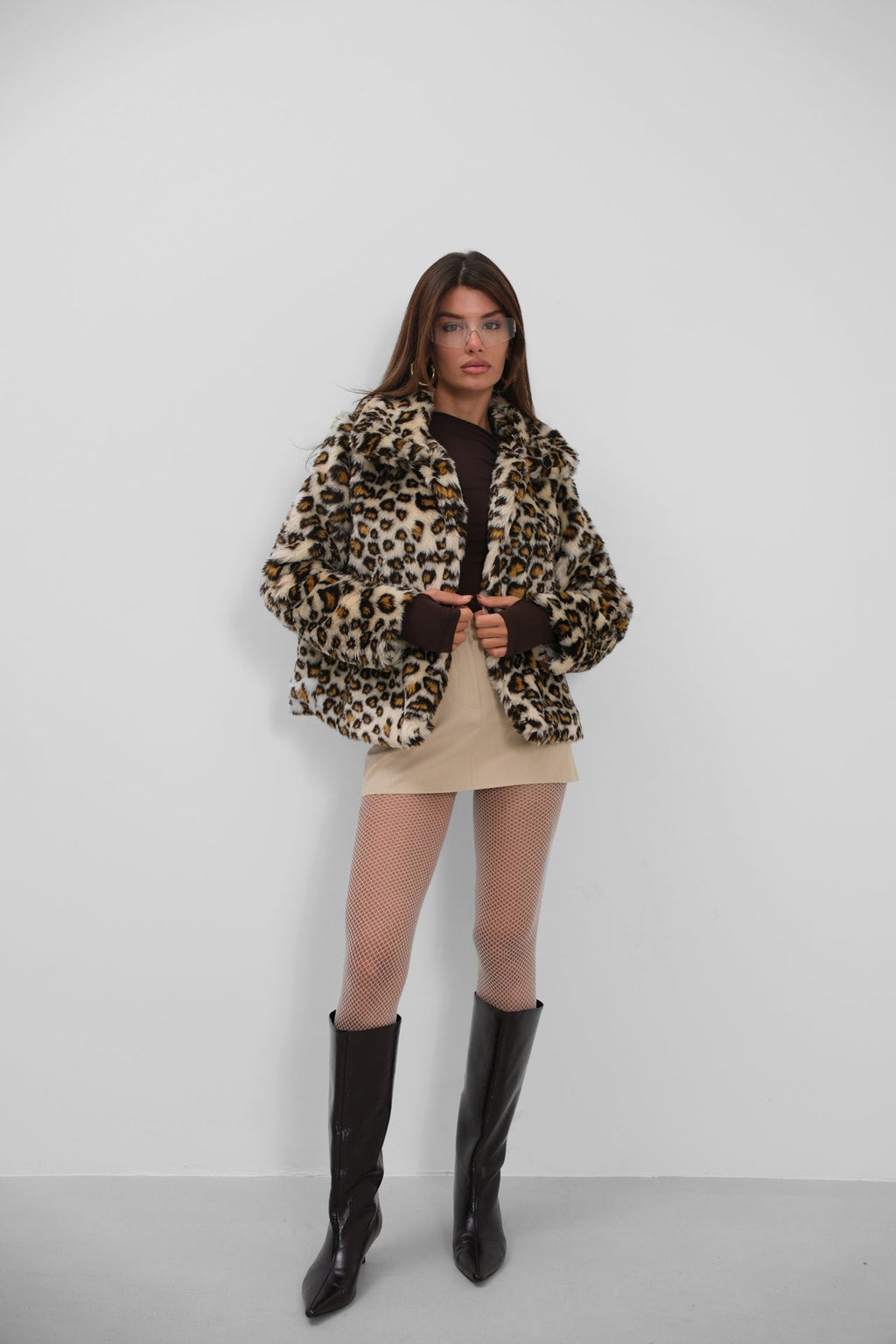 Leopardd Pattern Fur Coat