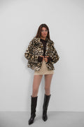 Leopardd Pattern Fur Coat