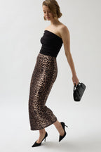 Leopard Pattern Midi Skirt