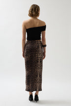 Leopard Pattern Midi Skirt