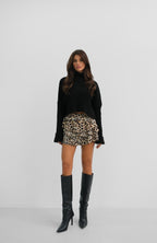Leopard Print Ruffled Skort