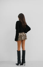 Leopard Print Ruffled Skort