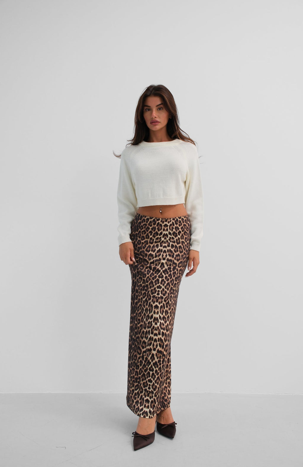 Leopard Print Maxi Skirt