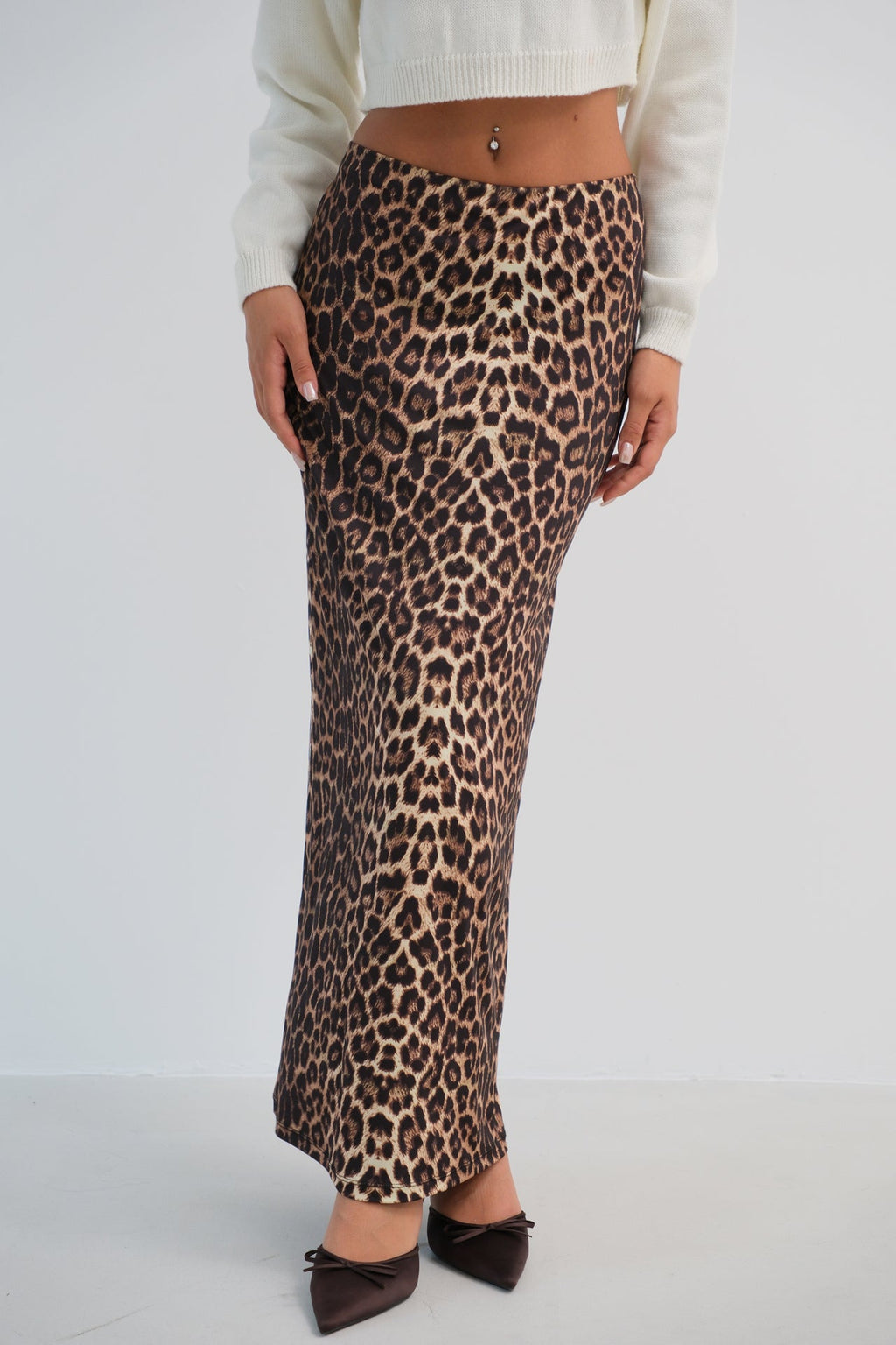 Leopard Print Maxi Skirt