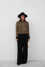 Leopar Patterned Oversize Sweater