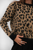 Leopar Patterned Oversize Sweater