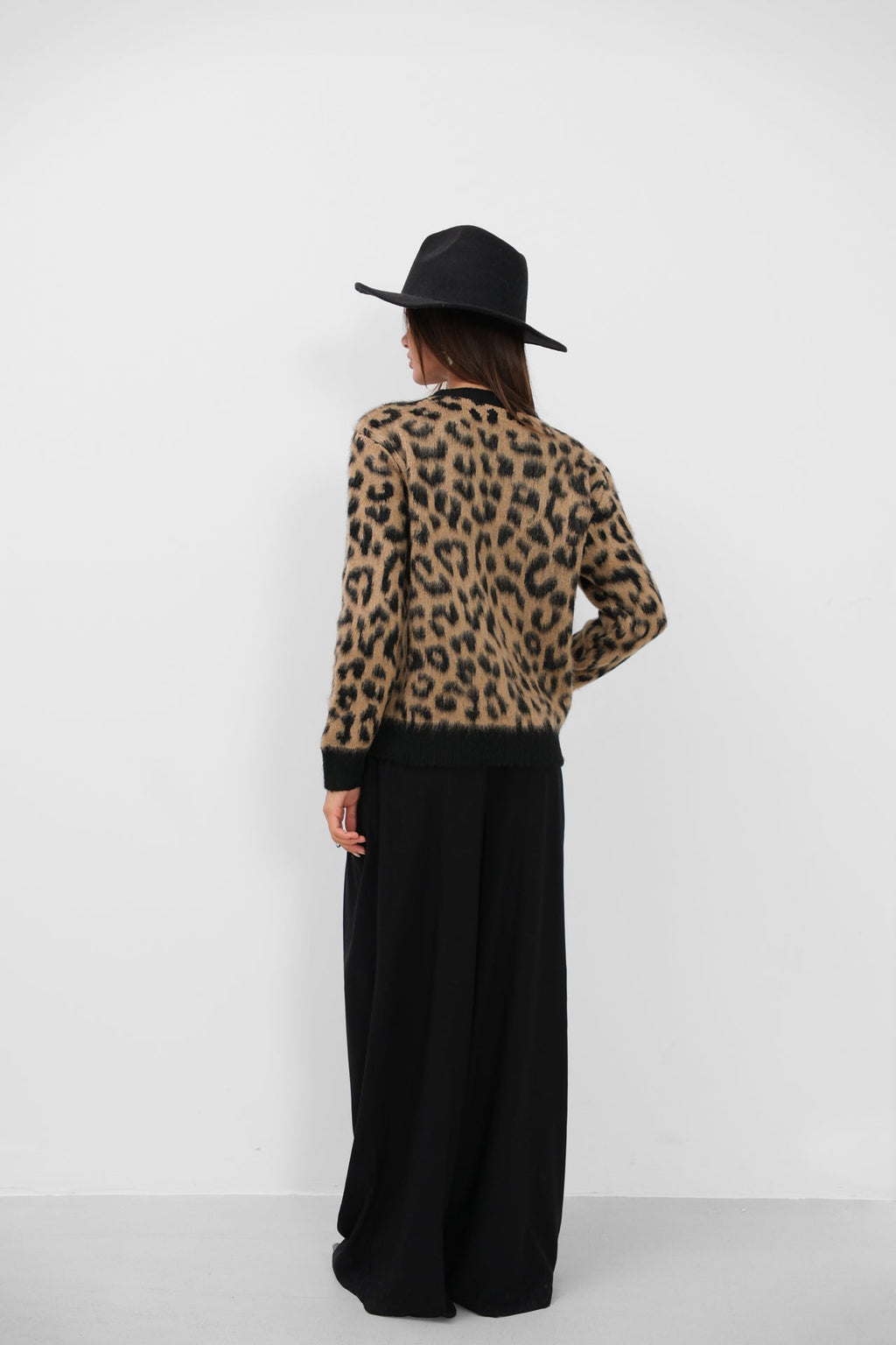 Leopar Patterned Oversize Sweater