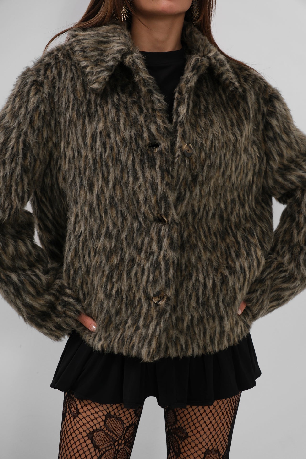 Leopard Fur-Lined Jacket