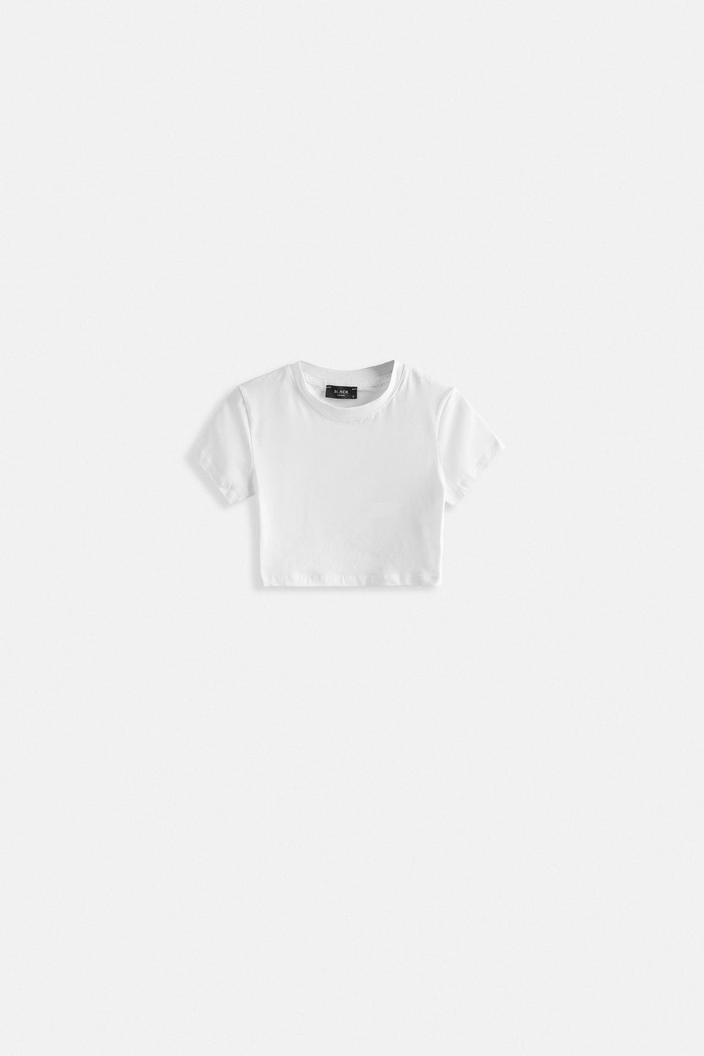 Stretch Basic Crop White T-Shirt
