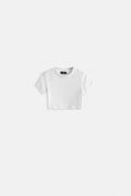 Stretch Basic Crop White T-Shirt
