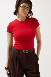 Lycra Basic Red T-Shirt
